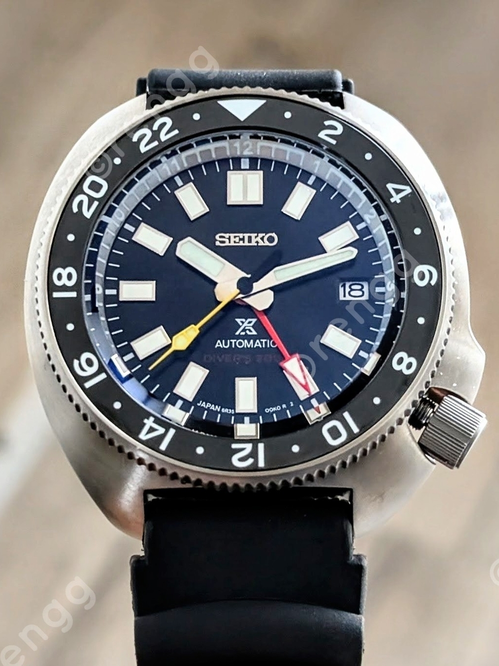 Titanium Black Seiko GMT Willard  Automatic Diver's Mod Watch 45mm Sapphire
